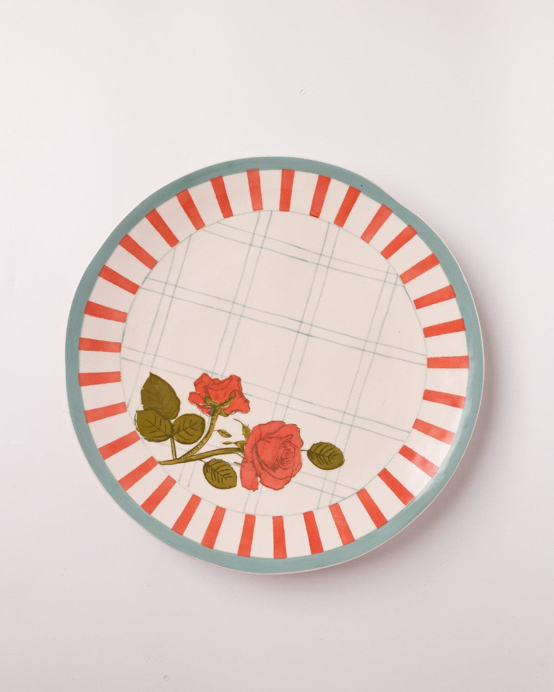 Tea Garden Handpainted Ceramic Round Platter 27 cm