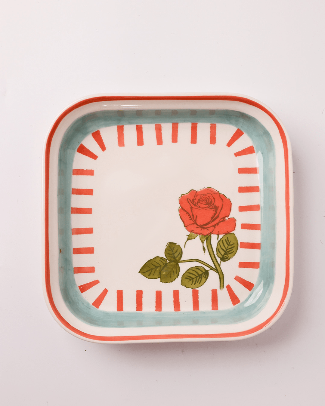 Tea Garden Square Snack Plates - Set of 4