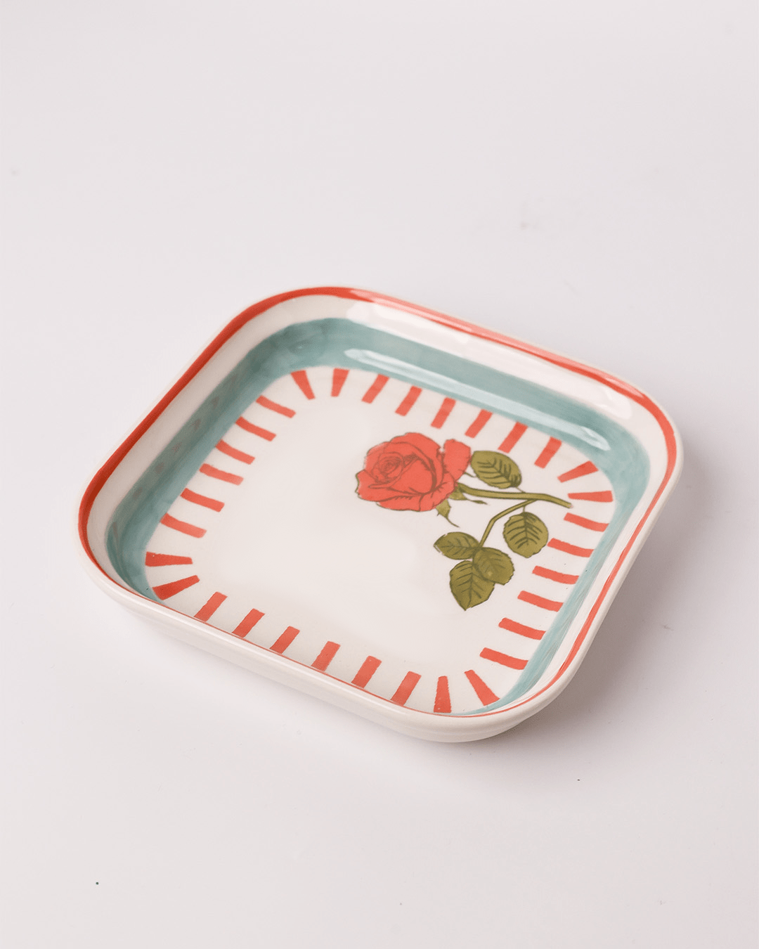 Tea Garden Square Snack Plates - Set of 4