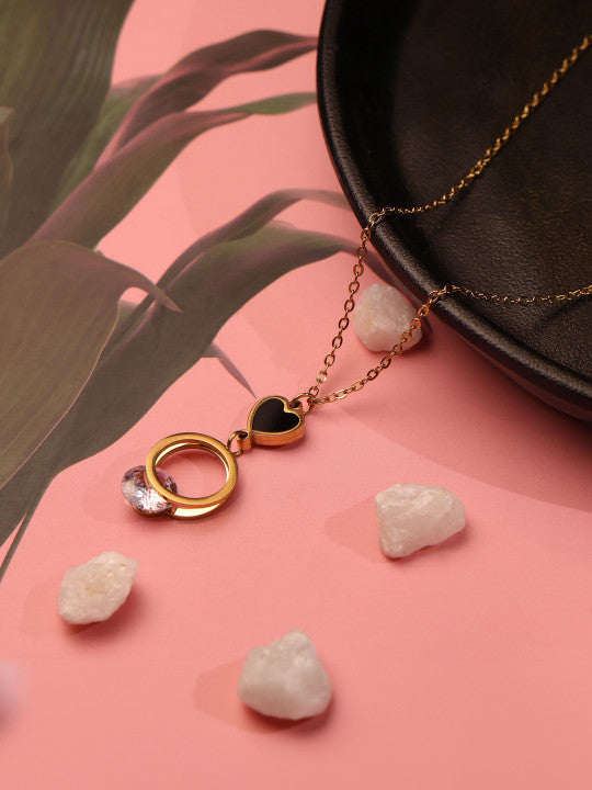 Heart Pendant – Necklace – Gold-Plated Stainless Steel – Individual Retail Unit