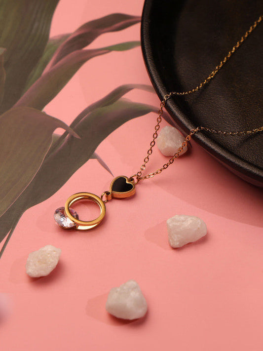 Heart Pendant – Necklace – Gold-Plated Stainless Steel – Individual Retail Unit