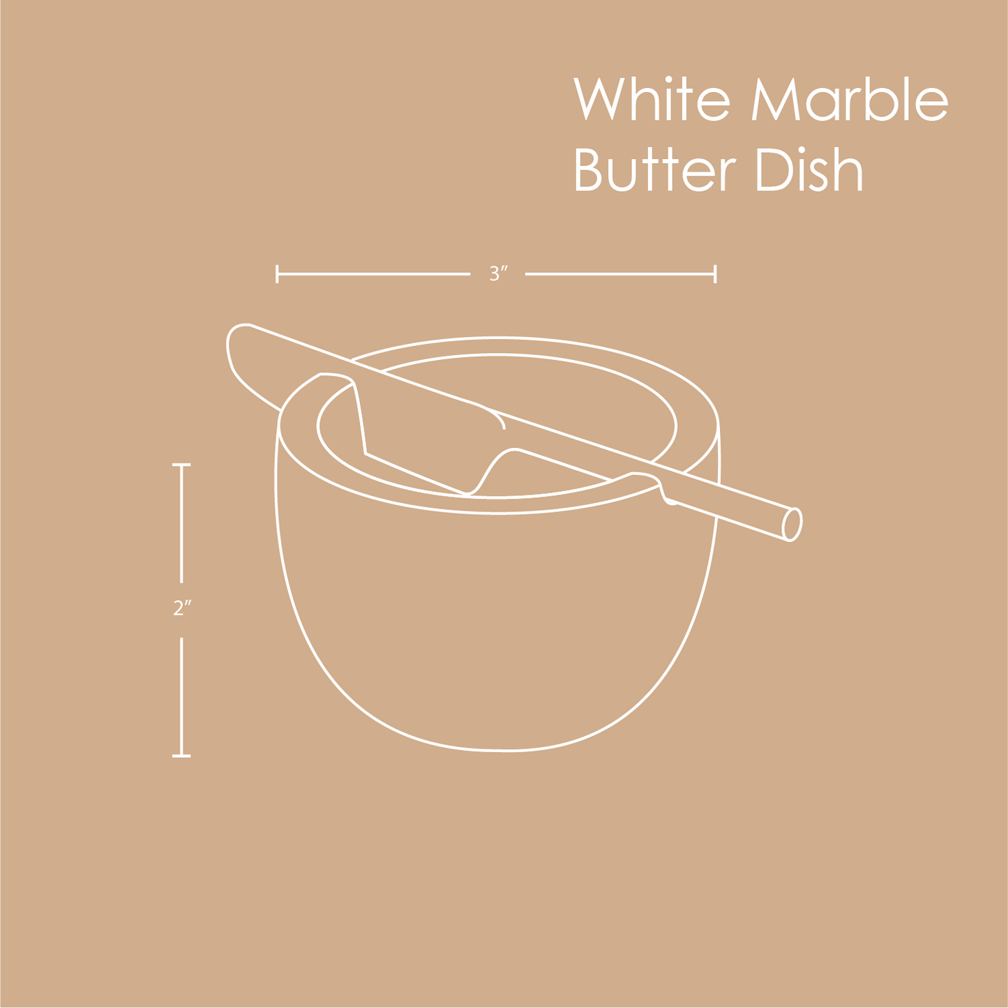 White Marble Butter Dish Muun Home