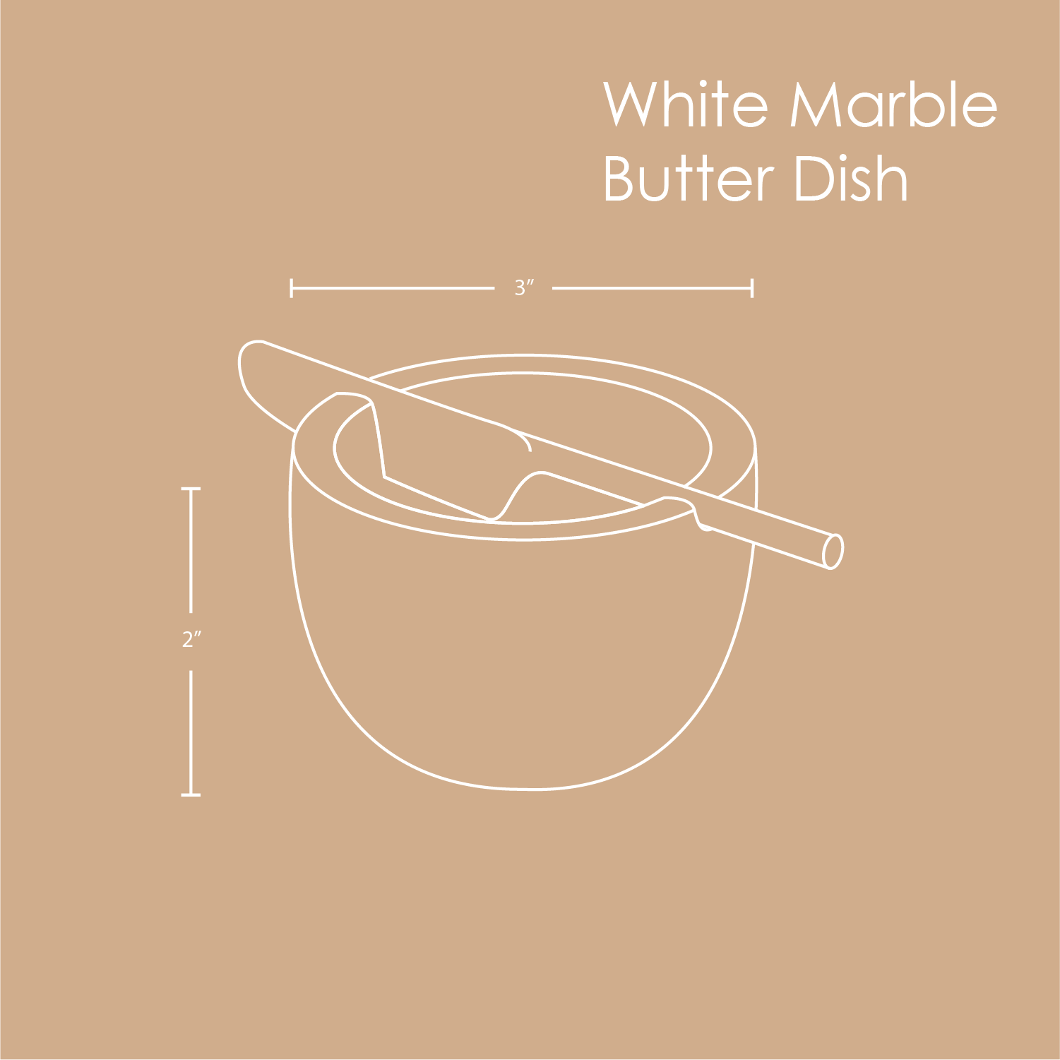 White Marble Butter Dish Muun Home
