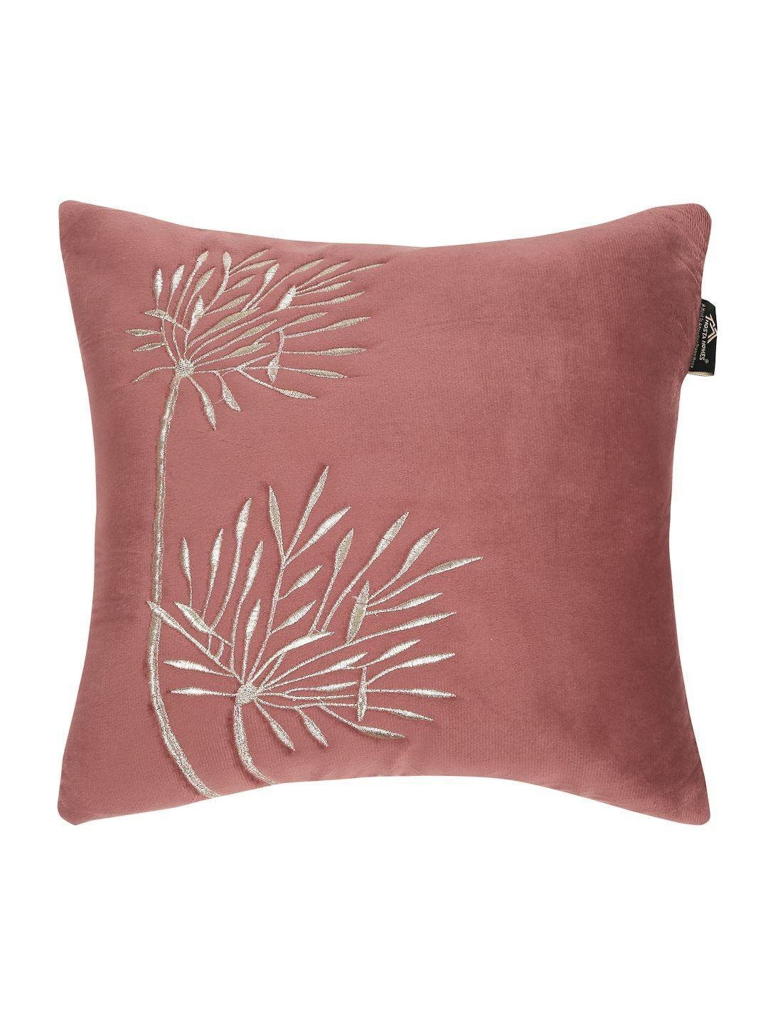 Set of 3 - Embroidered Velvet Square Cushion Covers – Home Decor Textiles – Peach