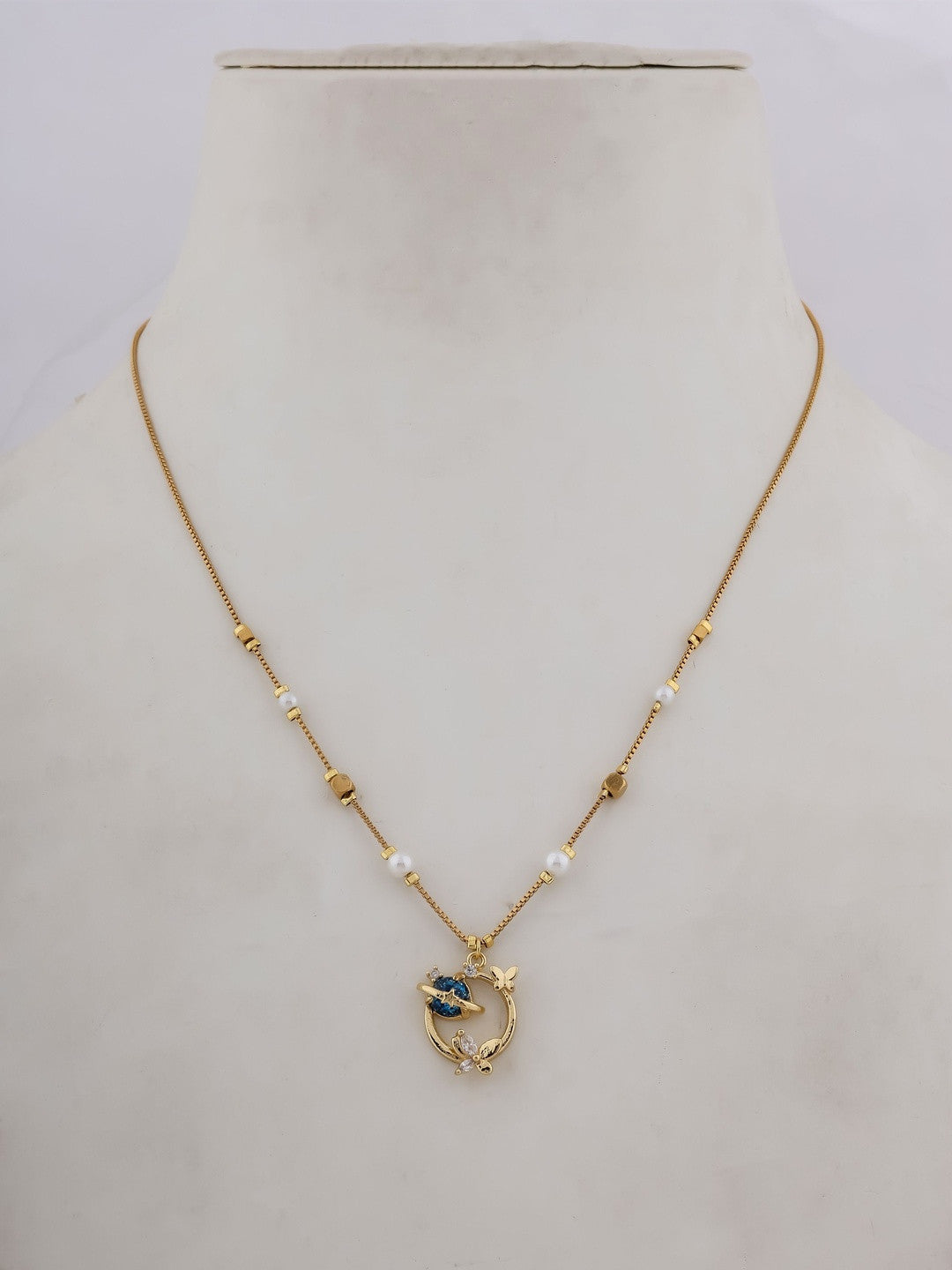Brass Gold-Plated Necklace – Fashion Jewellery – Crystal Embellished