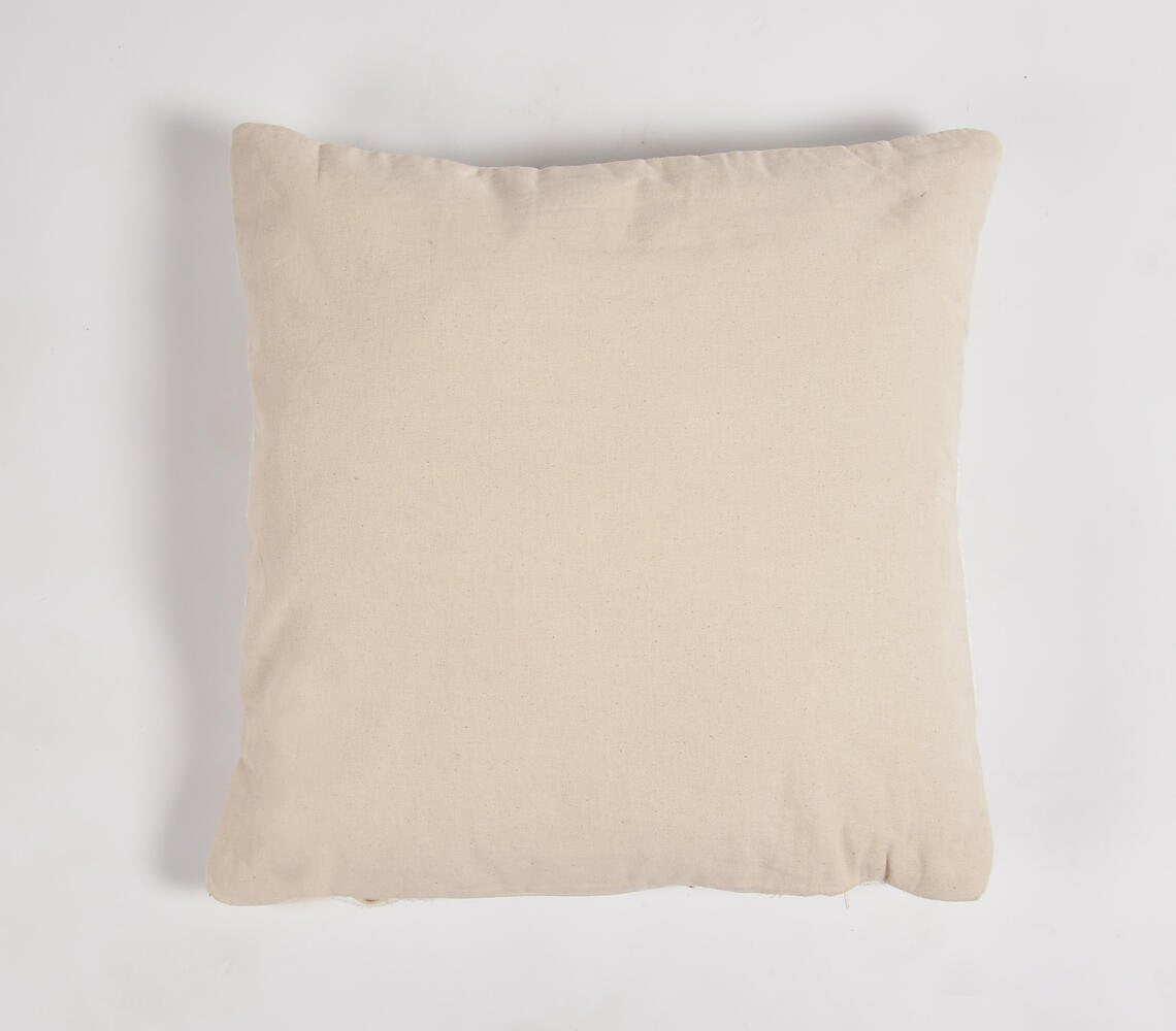 Neutral Handloom Cushion Cover, 18 x 18 inches