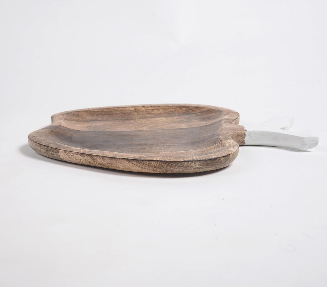 Hand Cut Mango Wood Apple Serving Tray