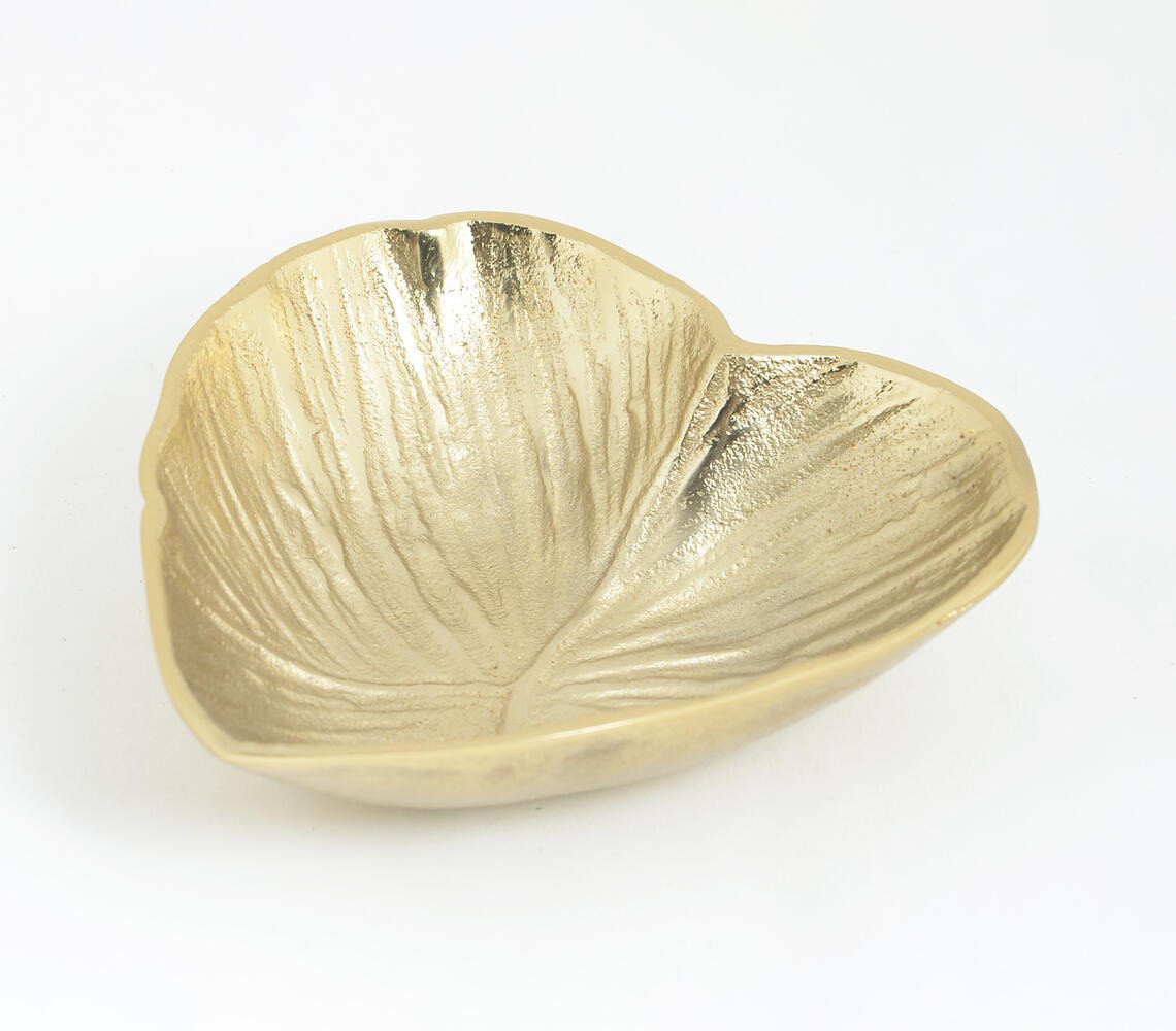 Gold-toned Textured Aluminium Heart Bowl