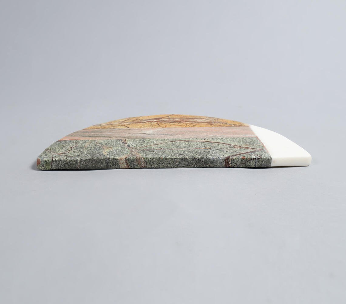 Textured Marble Multicolor Cheeseboard & Knife