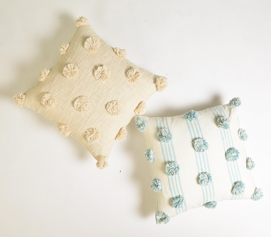 Sky Polka Tufted Cushion cover