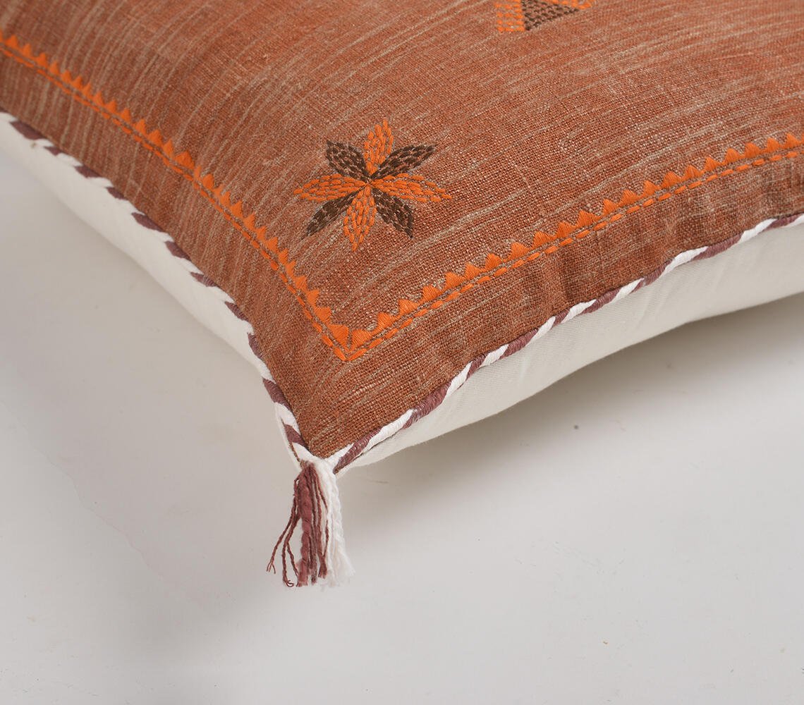 Embroidered Earthy Cushion cover