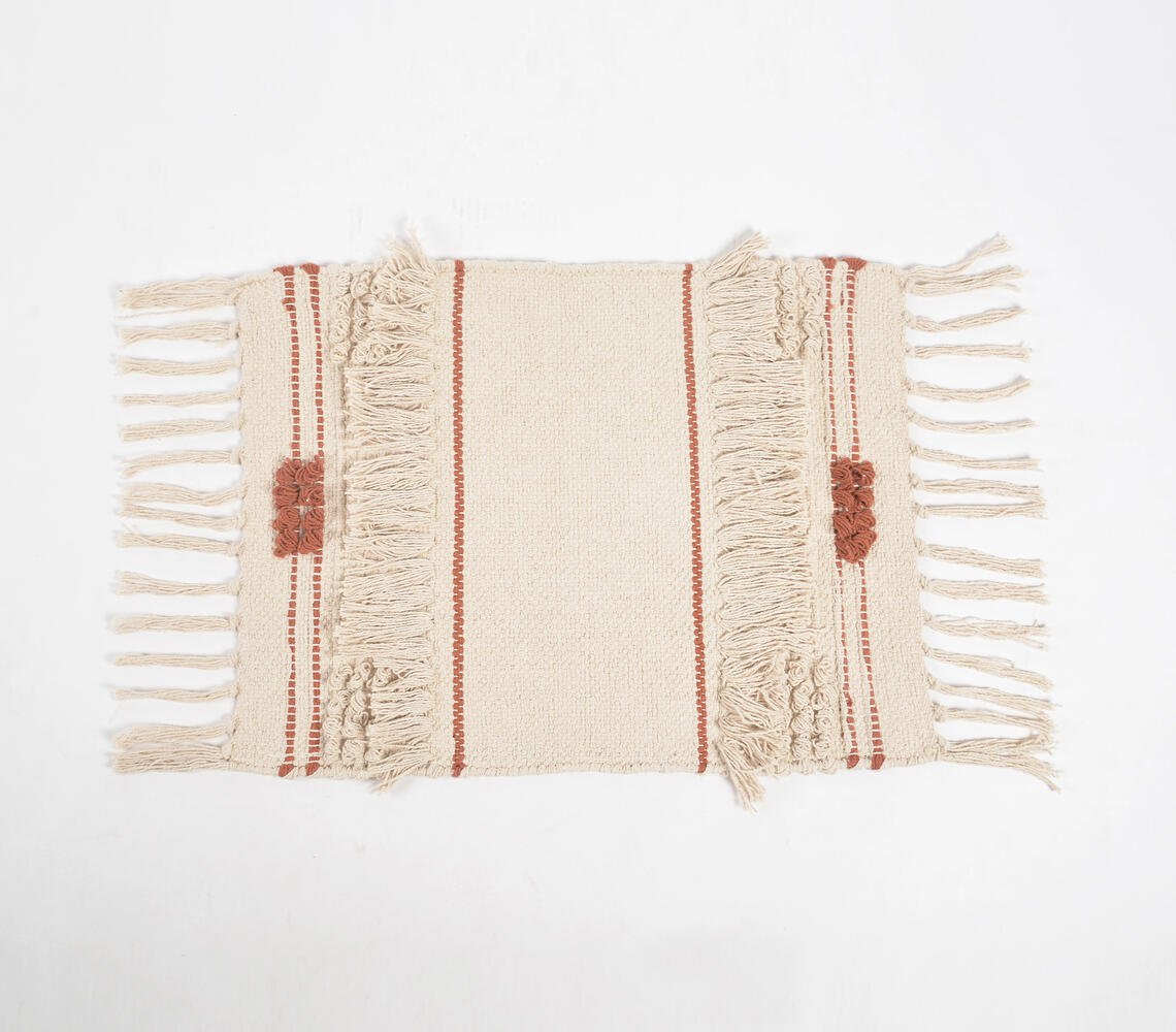 Handwoven Cotton Tasseled Placemats (Set of 4)