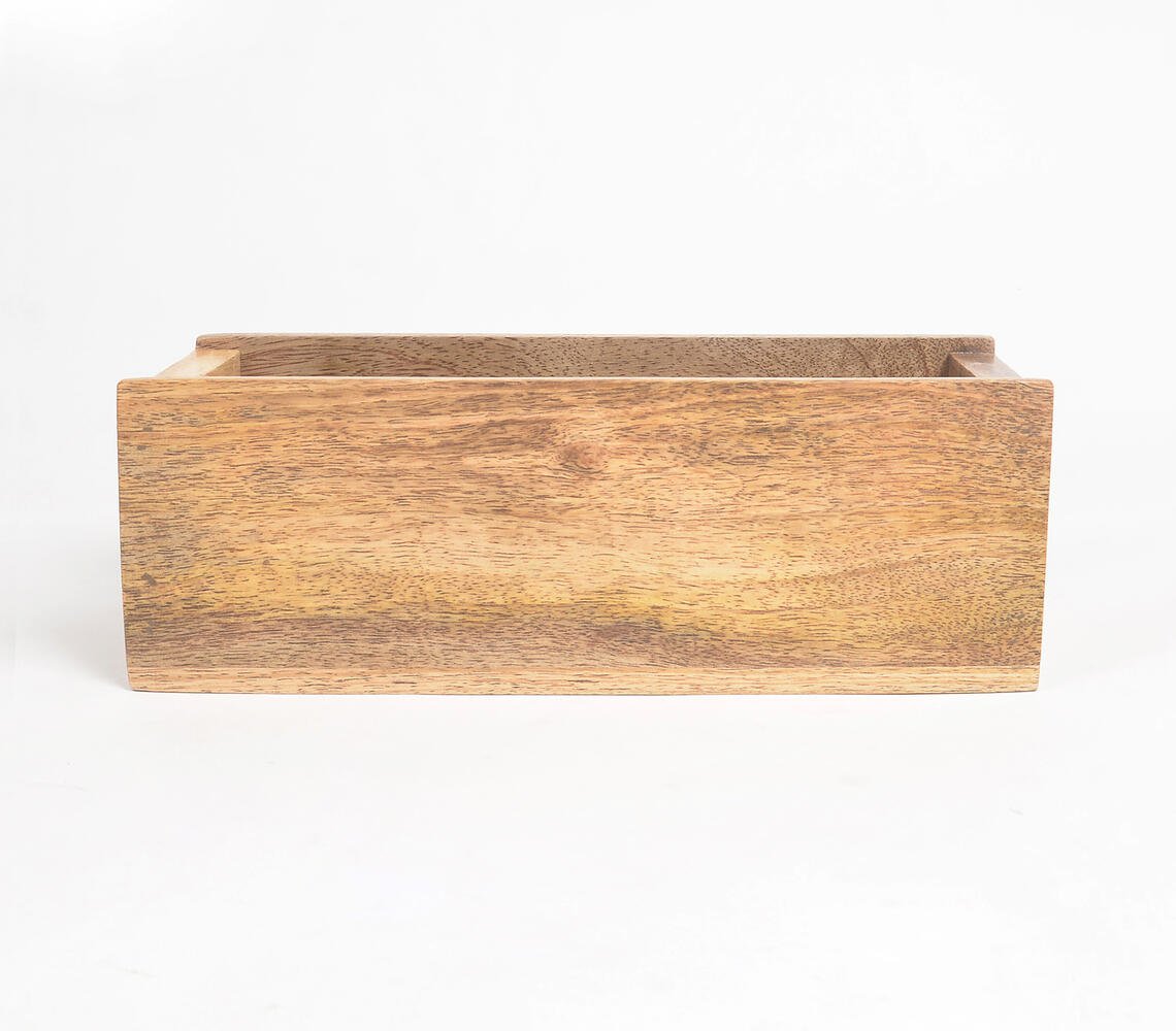 Raw Textured Mango Wood Cutlery Stand