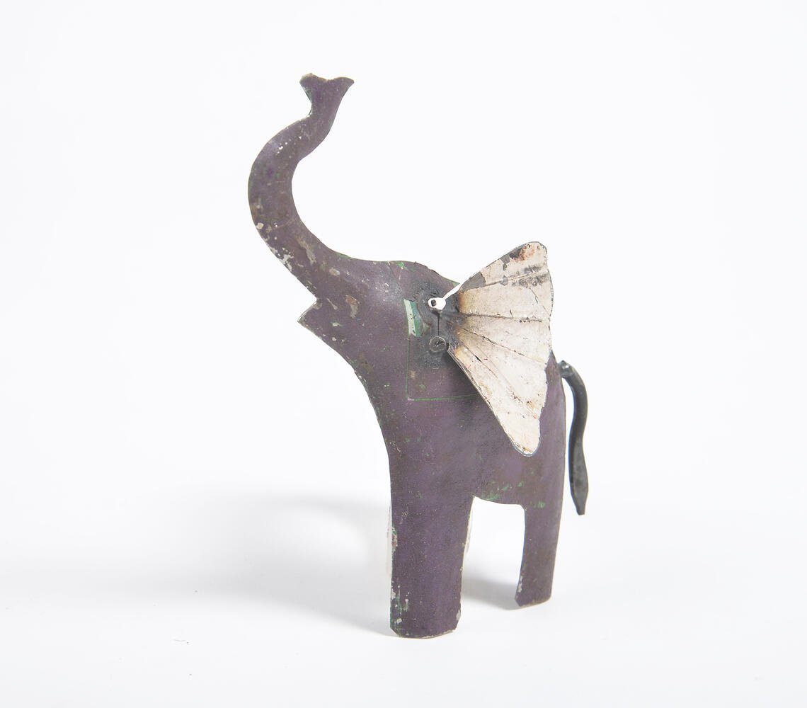 Galvanized & Recycled Iron Elephant Tabletop Decorative