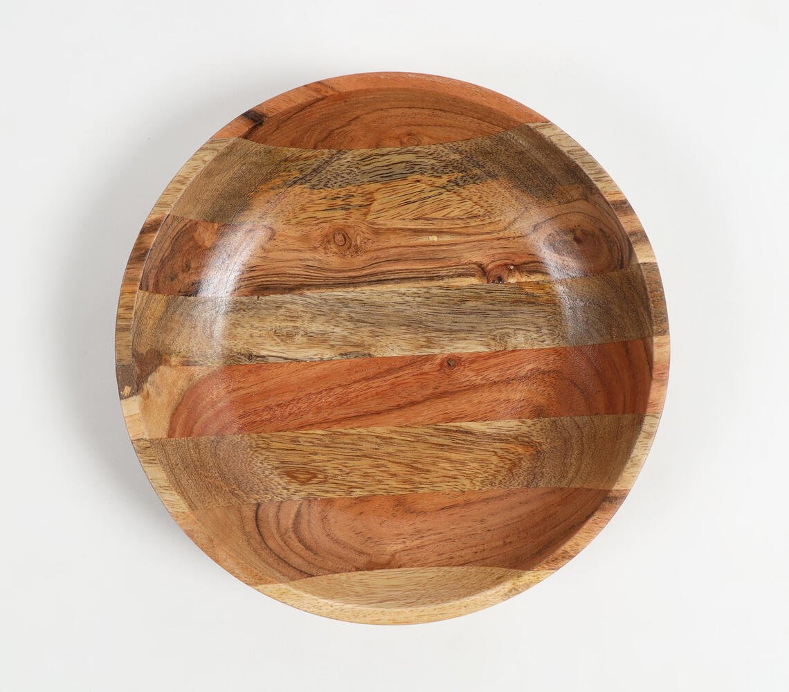 Earthy Mixed Wooden Serving Bowl