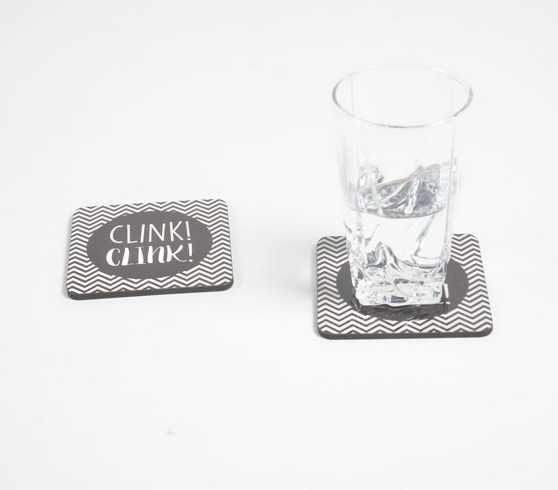 Klink! Clink MDF monochrome onderzetters (set van 2)