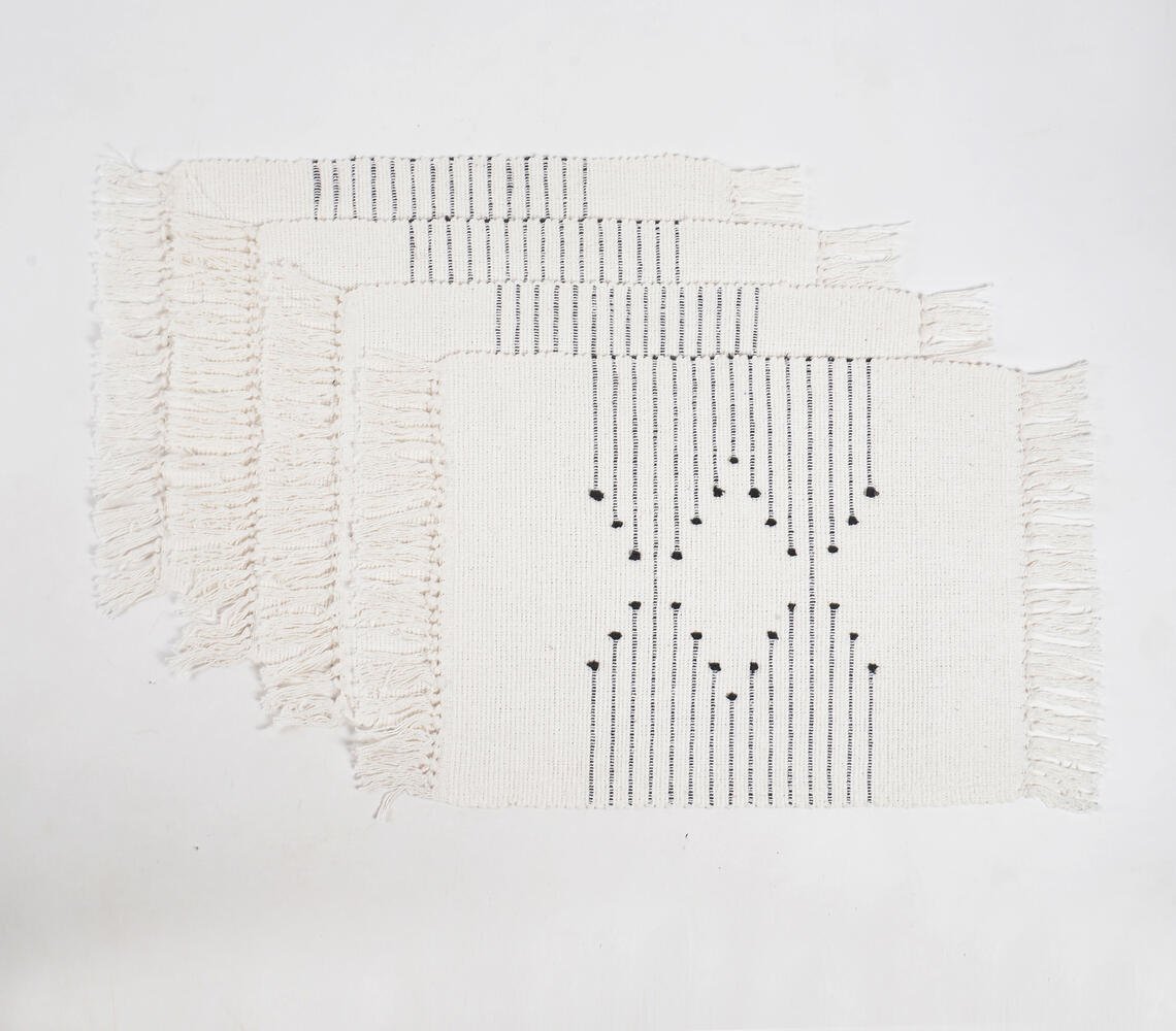 Handwoven Cotton Minimal Placemats (Set of 4)