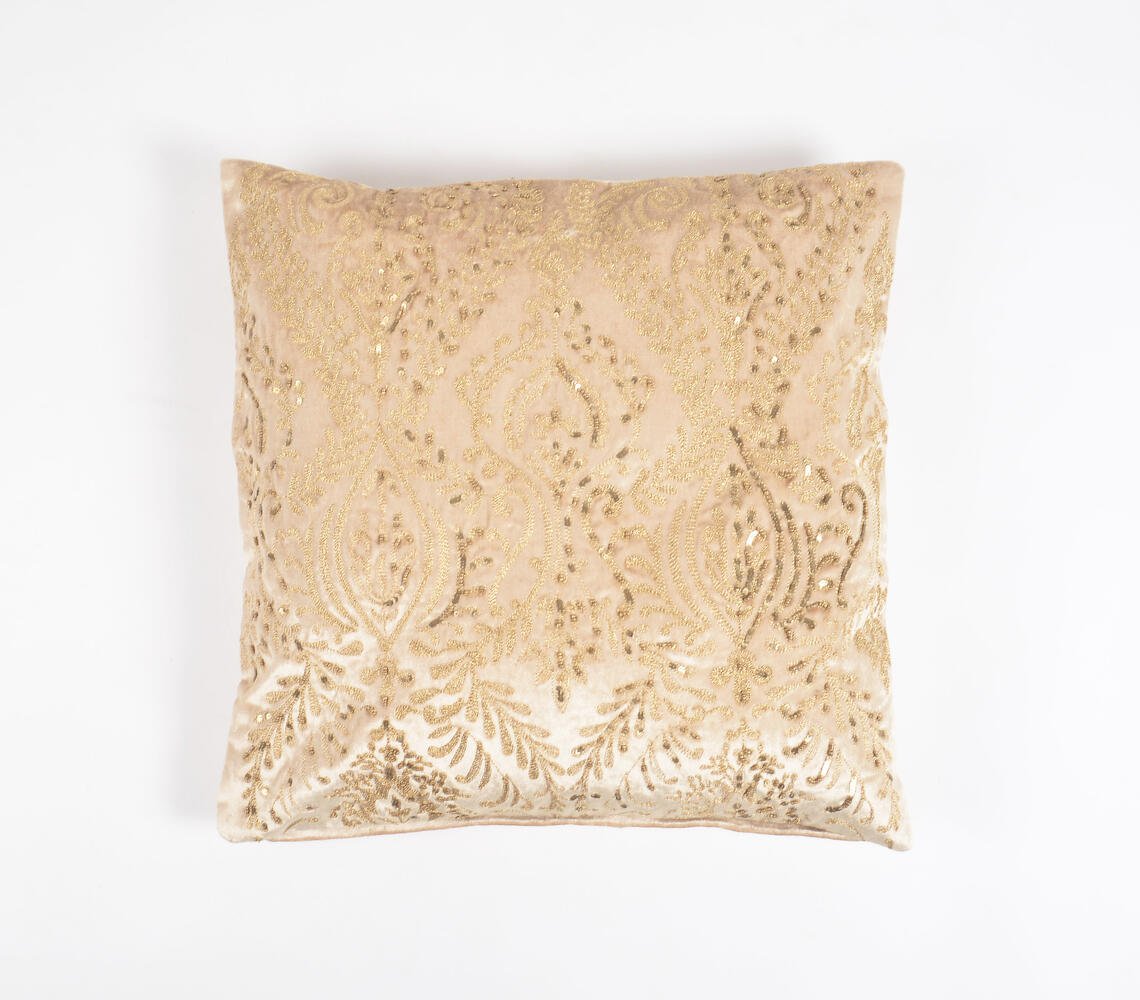 Statement Embroidered & Sequinned Cushion Cover