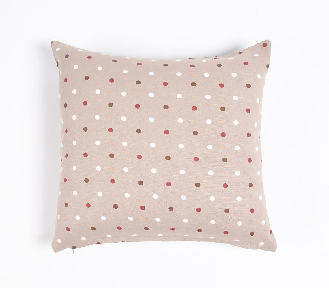 Printed Dots Cotton Cushion Cover, 16 x 16 inches