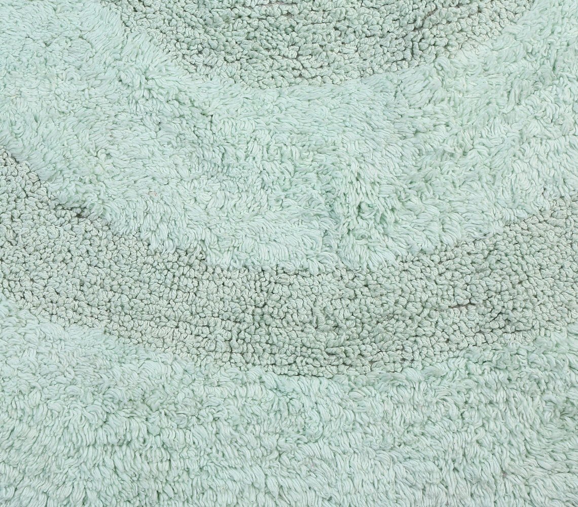 Woven Mint Textured Round Bath mat