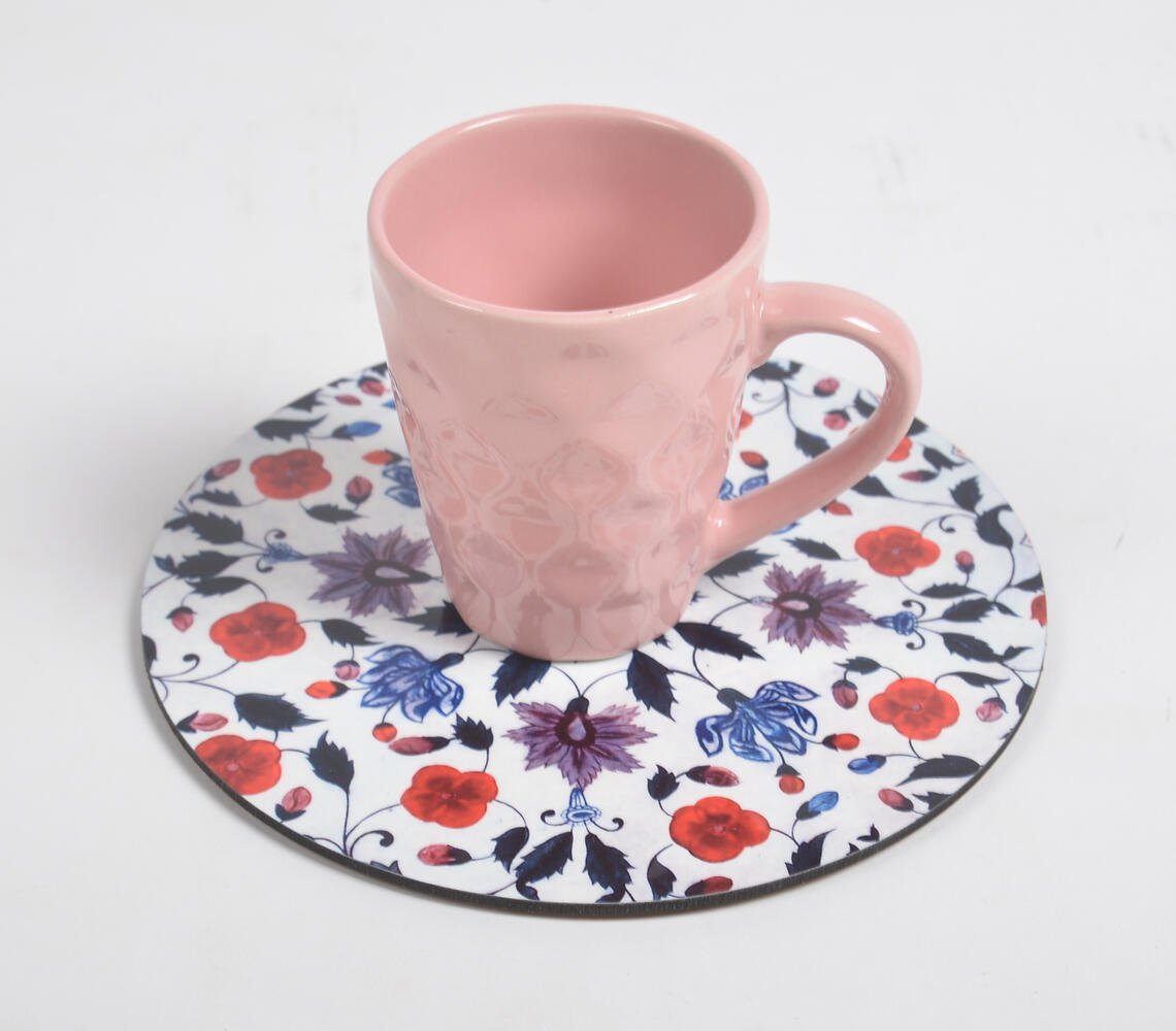 Vibrant Floral Laminated MDF & Cork Trivet