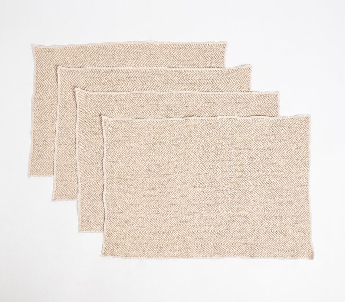 Geweven Chevron Fawn-placemats (set van 4)