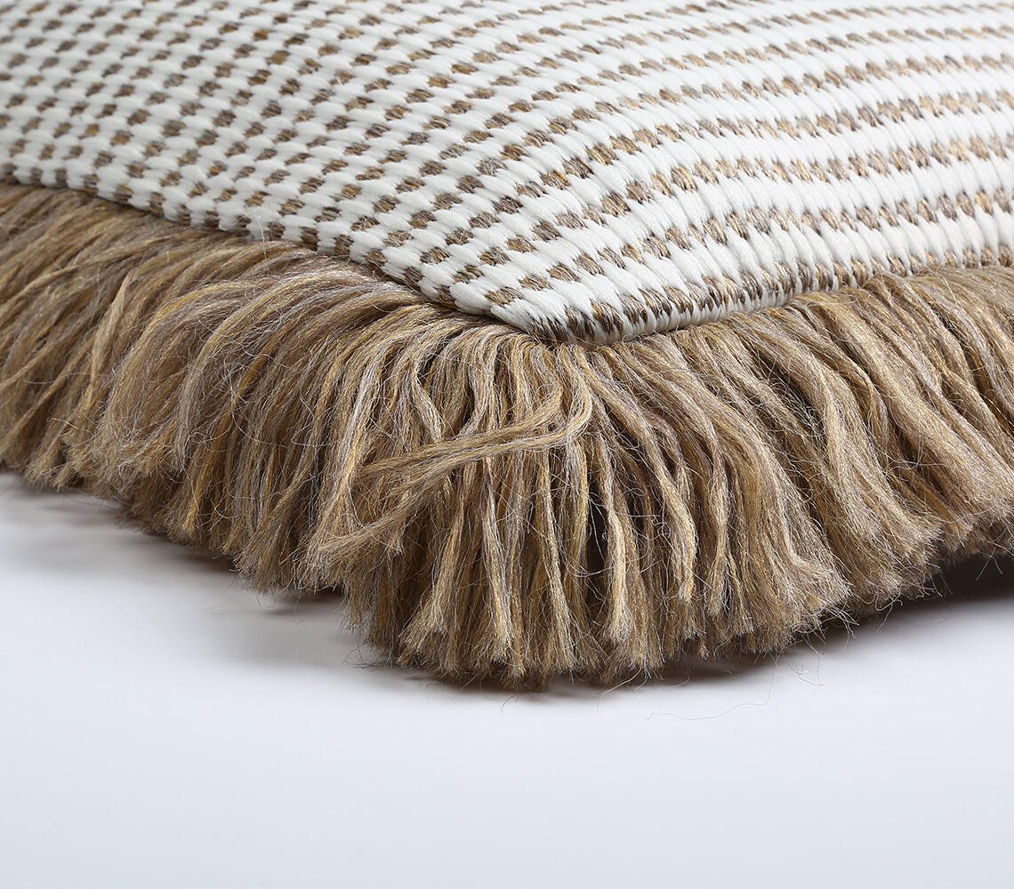 Hazel Fringed Handloom Cushion cover