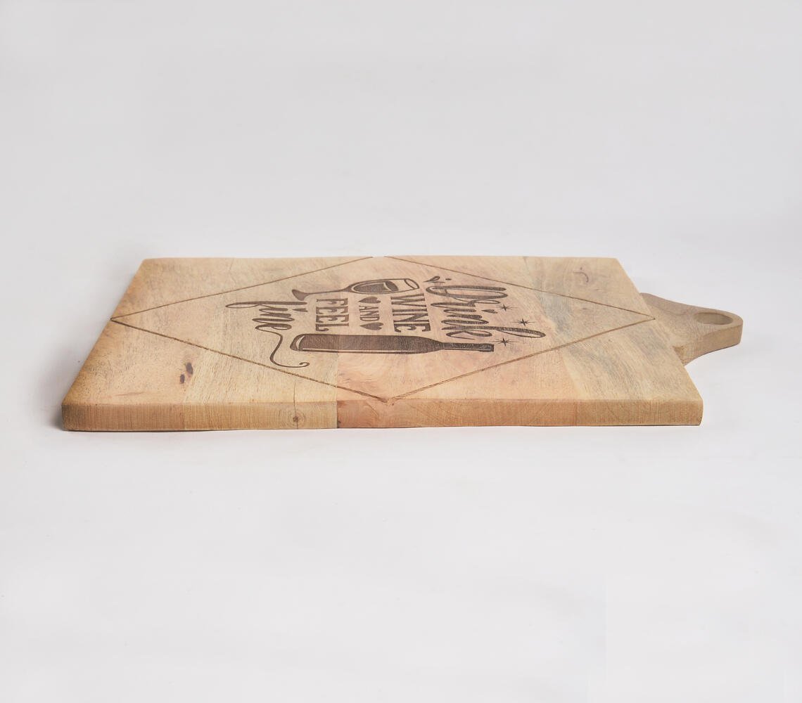 Fine as Wine' Engraved mango Wood Cutting Board