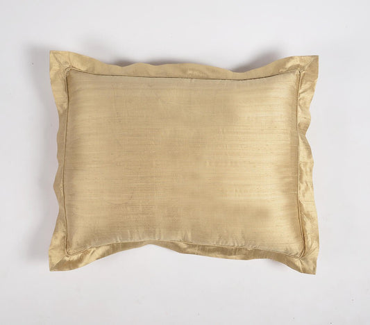 Solid Golden Silk Pillow cover with piping, 25 x 20 inches