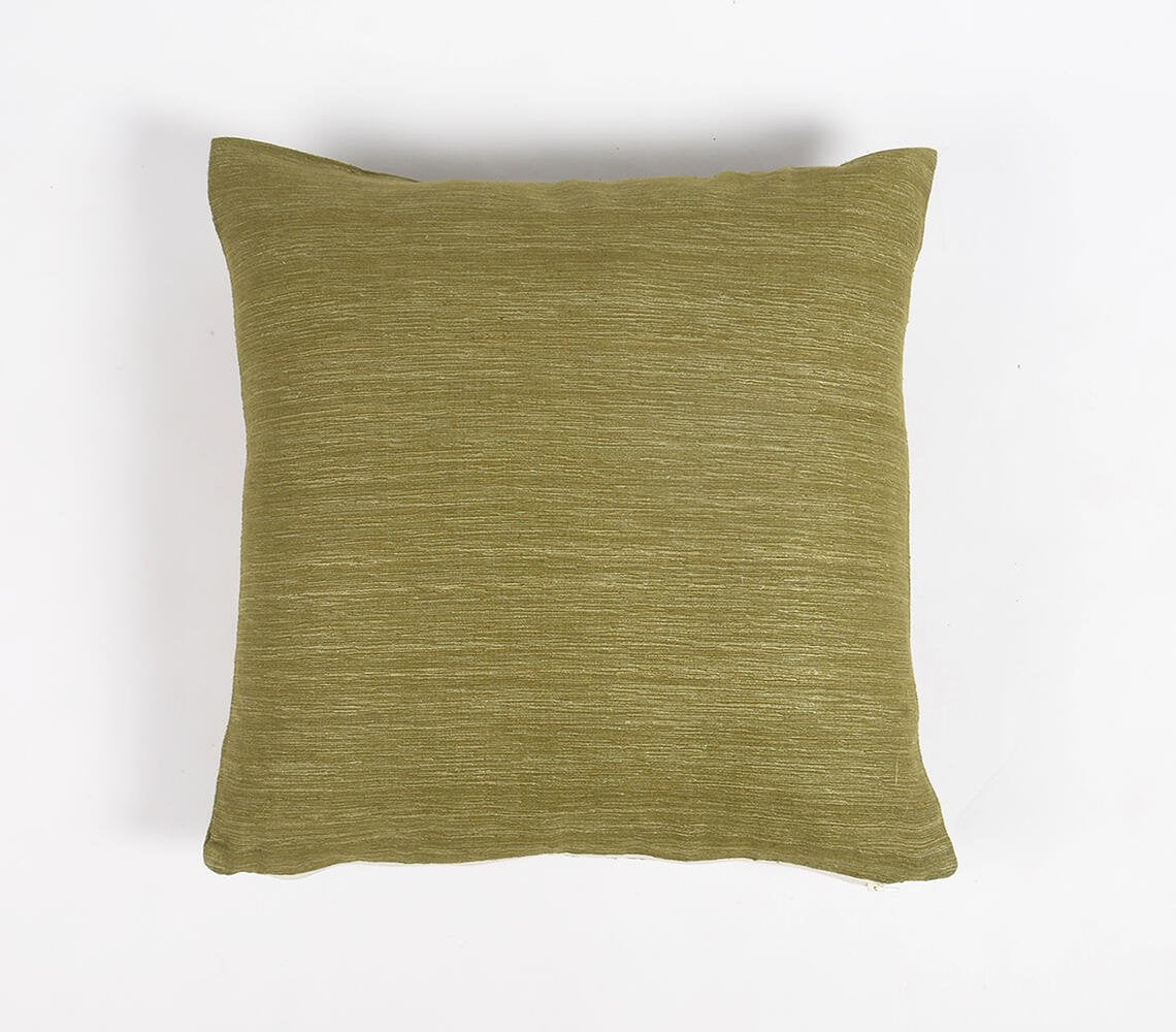 Solid Olive Silk Cushion cover, 20 x 20 inches