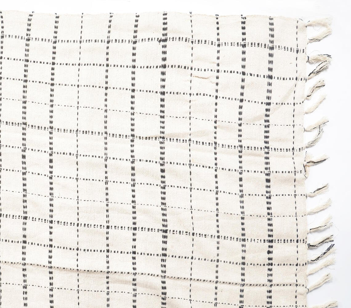 Handcrafted Checkered Cotton Throw