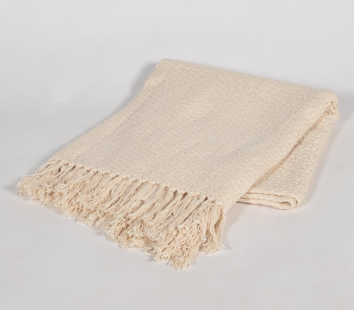 Solid Handloom Slub Cotton throw