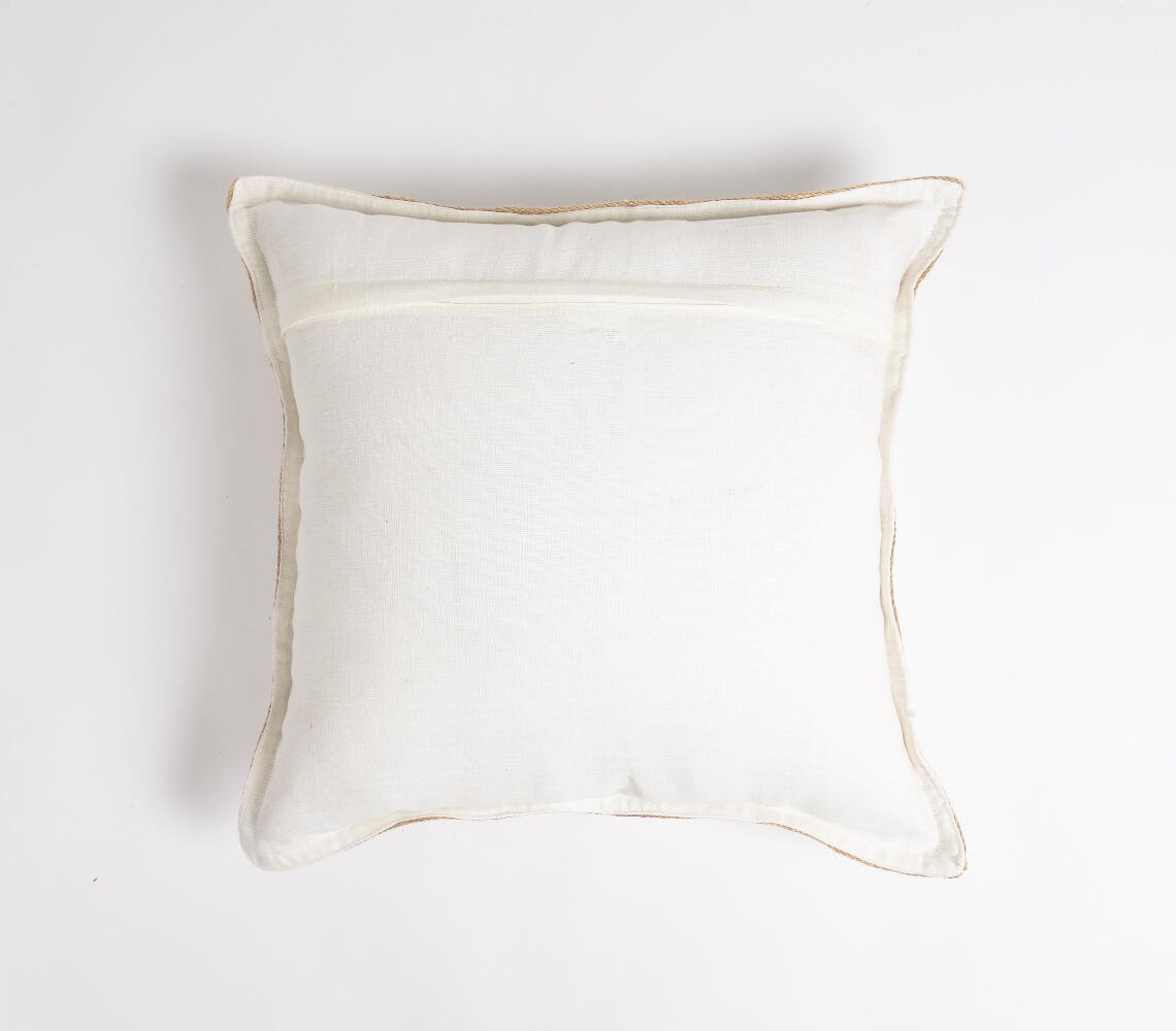 Solid Jute Border Cushion cover