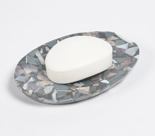 Hand Cut Composite Stone Oval Soap Dish