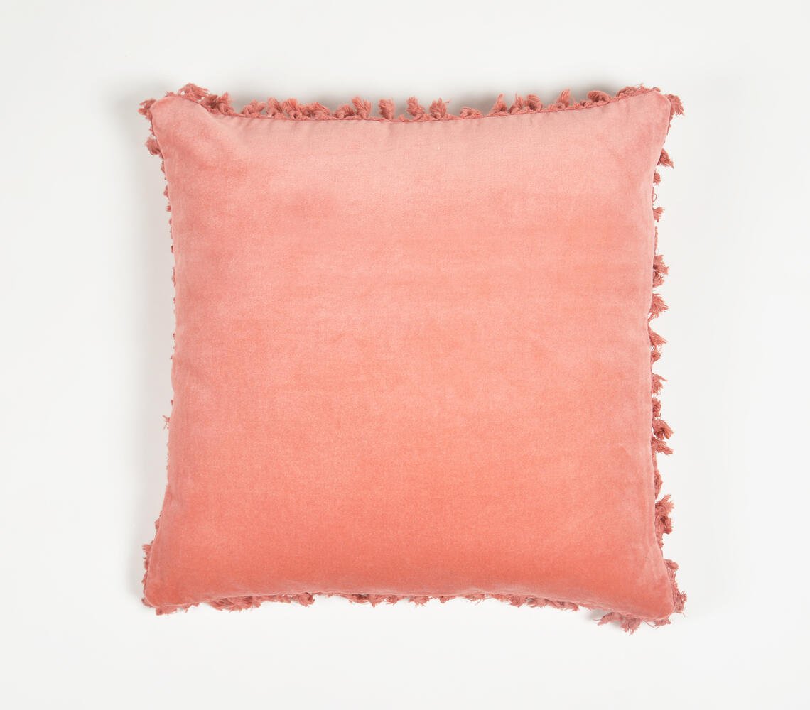 Solid Pink Cotton Cushion Cover, 18 x 18 inches