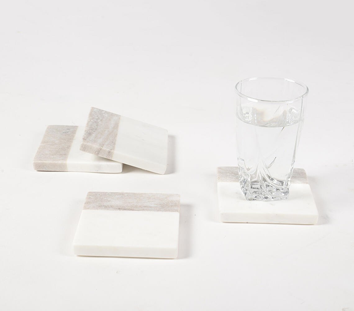 Hand Cut Marble Coasters (set of 4)