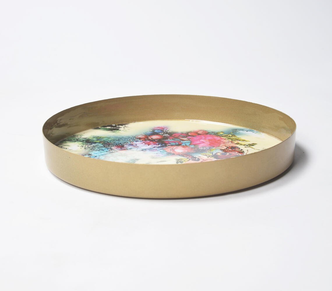 Botanical Enamelled Metallic Multiuse Tray