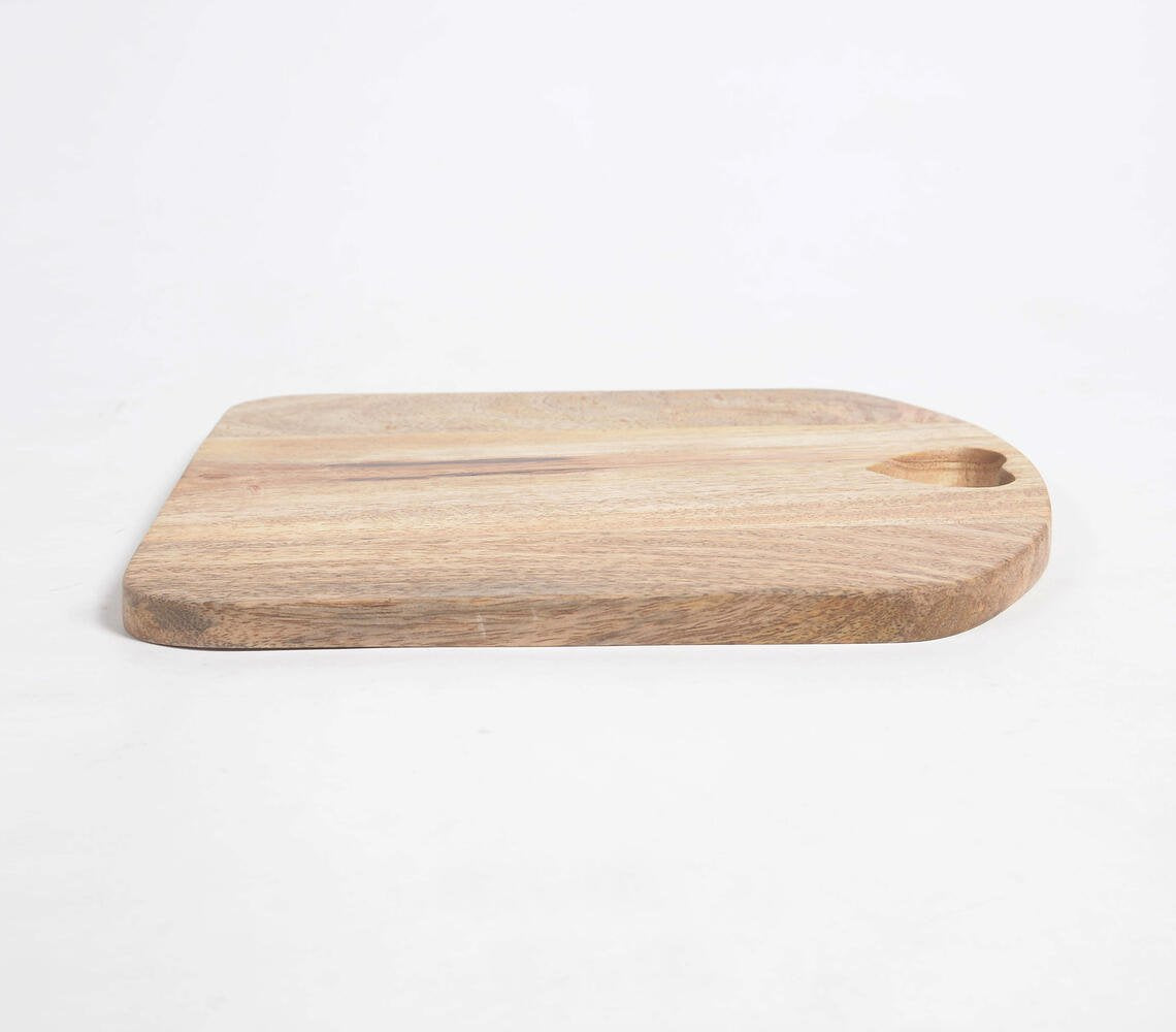 Heart Cut-Out Mango Wood Cutting Board