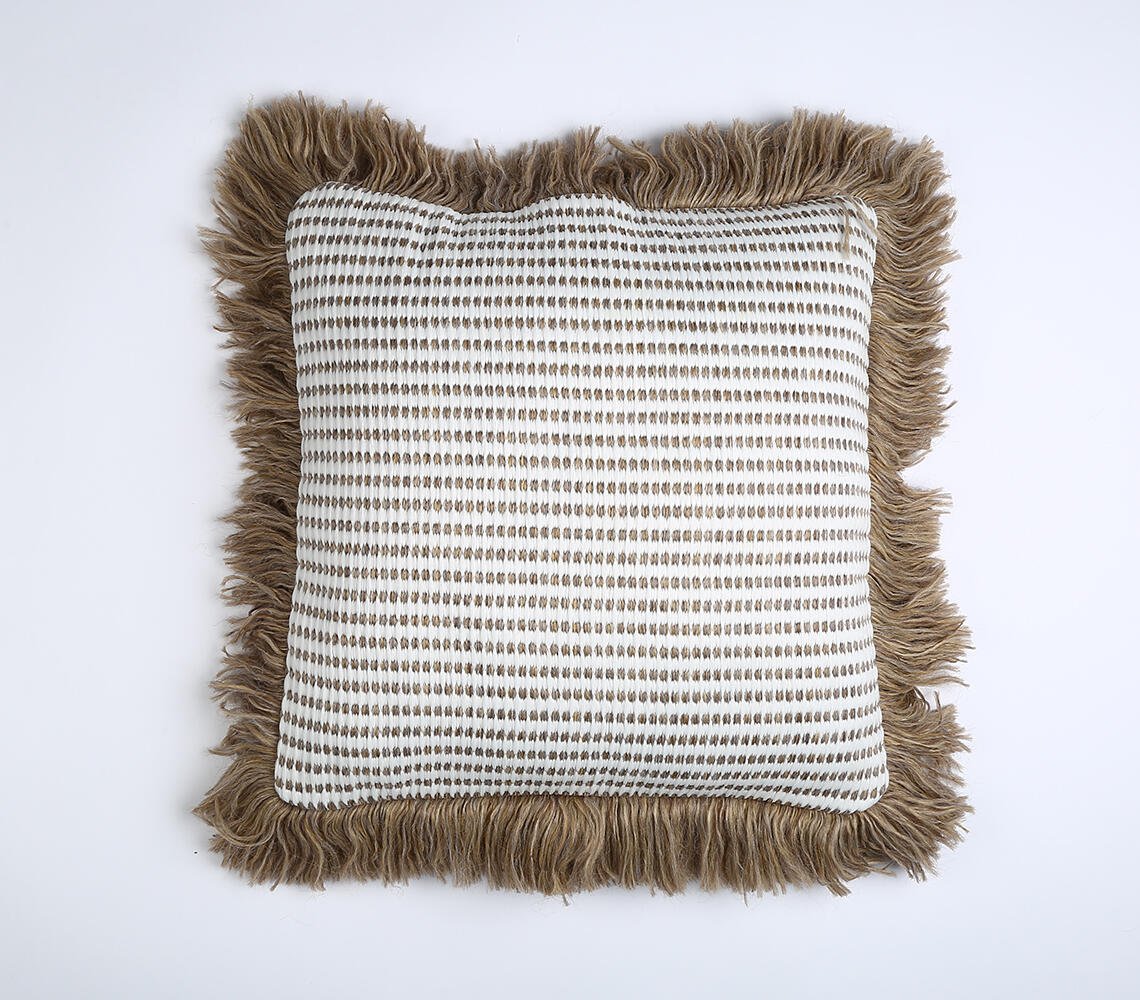 Hazel Fringed Handloom Cushion cover