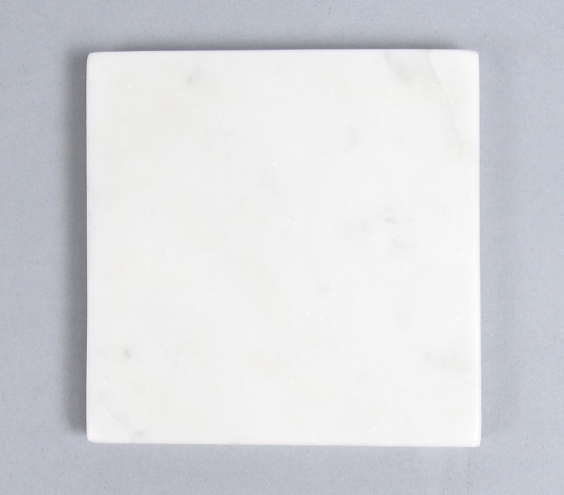 Classic White Marble Coasters (Set of 4)