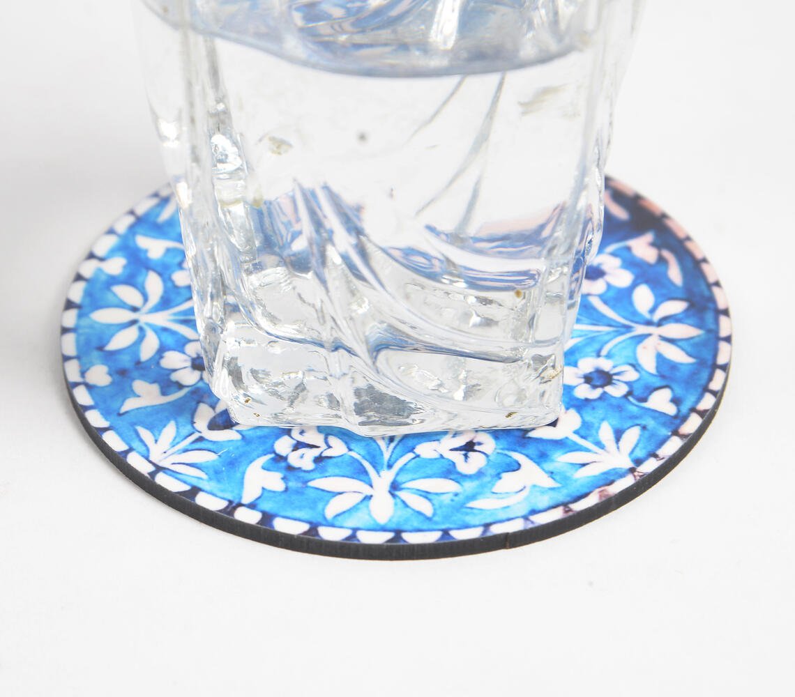 Ink Floral Laminated & laser Cut Coasters (set of 2)