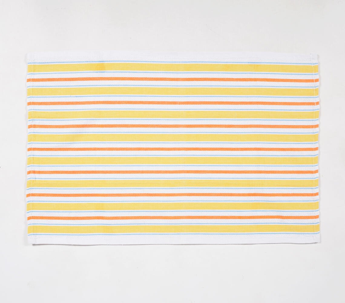 Yarn-Dyed Citrus striped Cotton Kitchen Towels (set of 4)