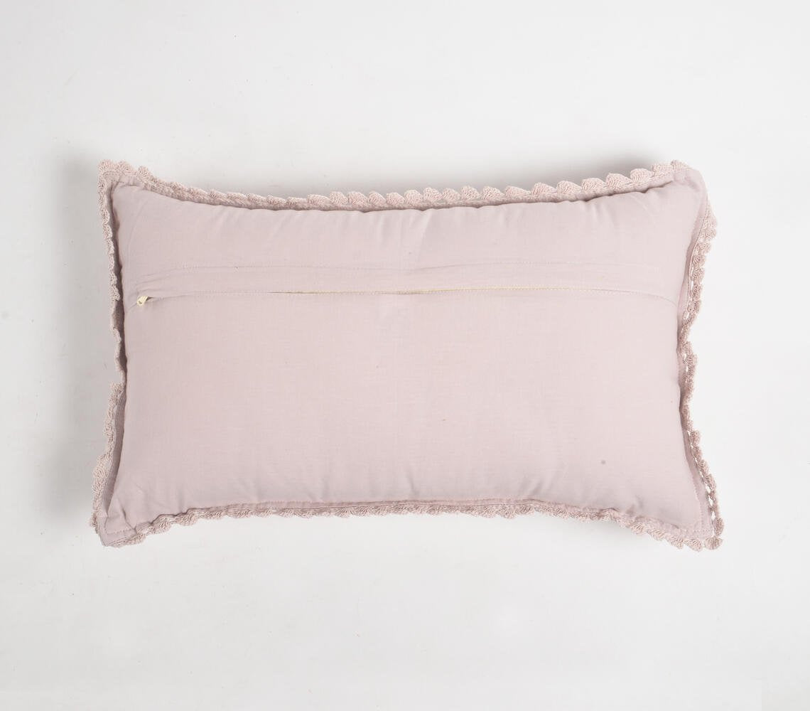 Crochet Pastel Lilac Sham Cover, 18 x 12 inches