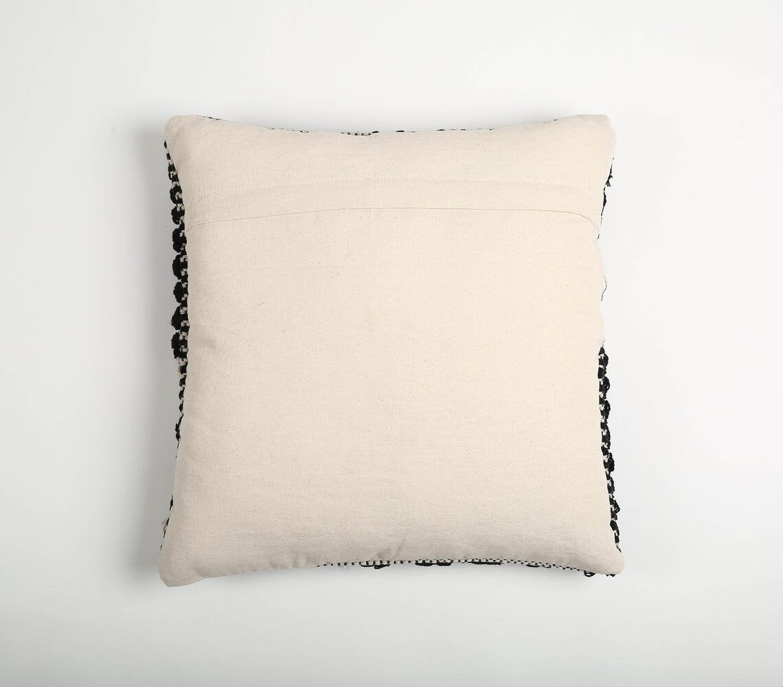 Crested & Tasseled Monotone Cushion cover