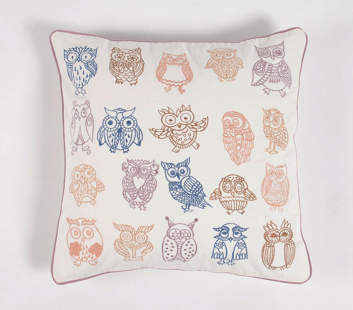 Embroidered Cotton Cushion Cover