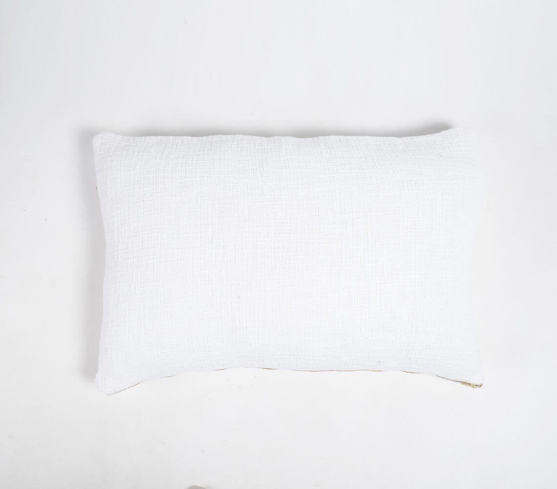 Solid Snow Cotton Lumbar Cushion Cover