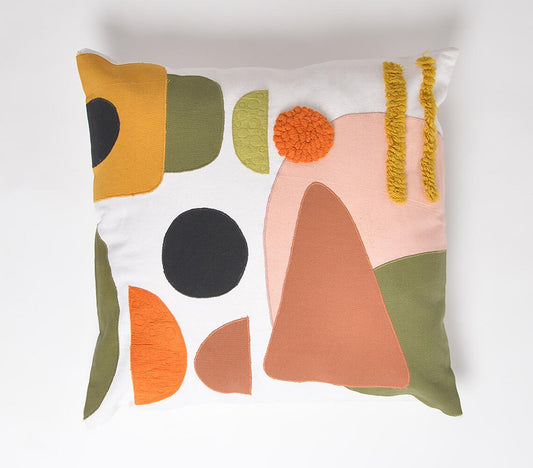 Abstract Embroidery Patchwork Cushion cover