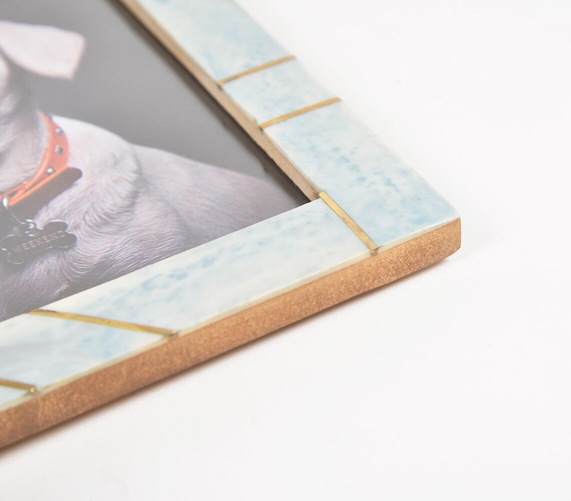 Sky Photo frame with brass accents