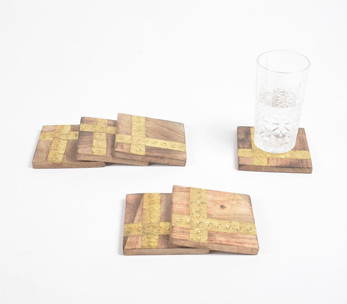 Dark Burnt Wooden Coasters (Set of 4)