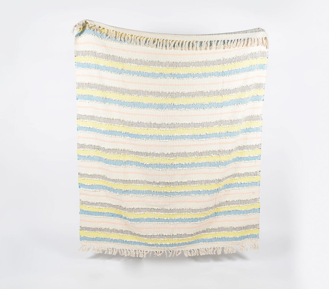 Handcrafted Muted Stripes Throw